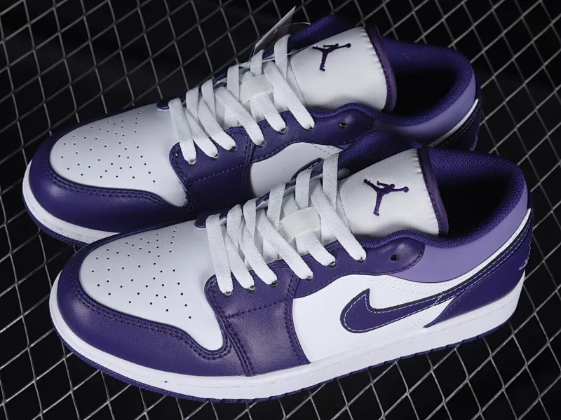 All categories Air Jordan Jordan series basketball shoes Air Jordan 1 Low Z version Air Jordan 1 Low AJ1 Joe 1 white and purple low-top cultural casual sneakers 553558-515